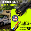 7 Pin Trailer Wiring Harness with Junction Box Heavy Duty 7 Way Trailer Plug, Waterproof 7 Wire Cable, Universal Trailer Wire Kit for RVs, Campers, Trailers by LifeSupplyUSA