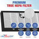 LifeSupplyUSA 2-in-1 True HEPA Air Cleaner Replacement Filter + Activated Carbon Charcoal Compatible with Hunter F1725HE/21 HT1725 Air Purifiers (5-Pack)