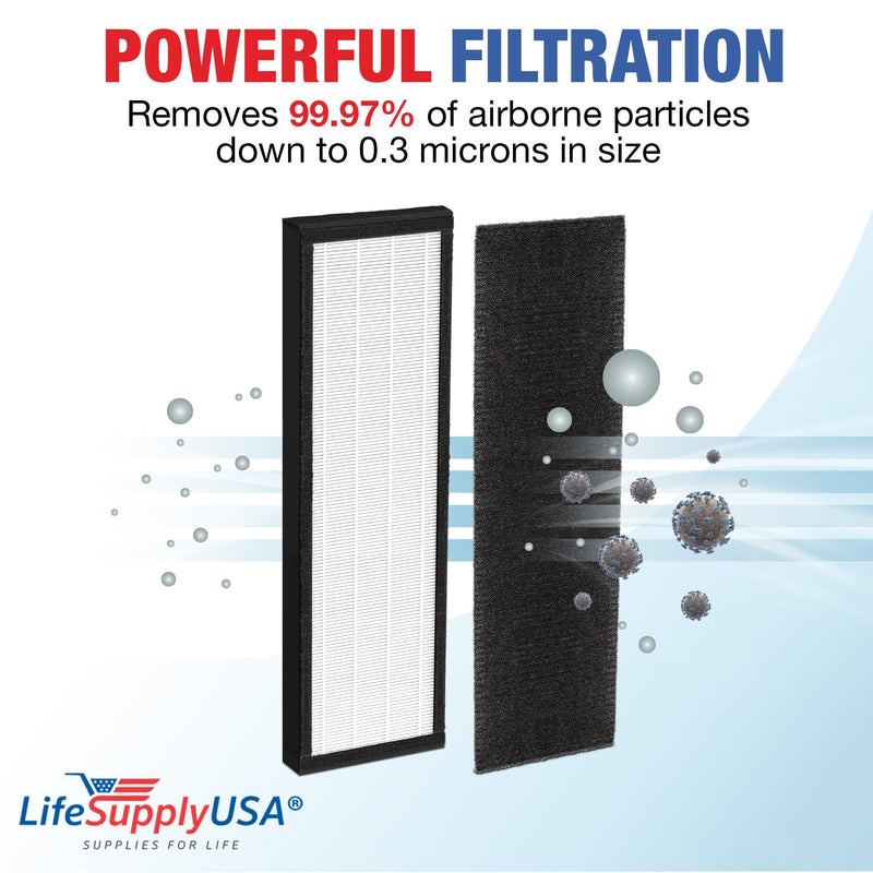 LifeSupplyUSA True HEPA Filter Replacement Compatible with GermGuardian FLT4825 AC4800 Series Filter B Air Purifier (2-Pack)