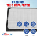 LifeSupplyUSA True HEPA Filter Replacement Compatible with Blueair 200, 300 SmokeStop Series Air Purifier