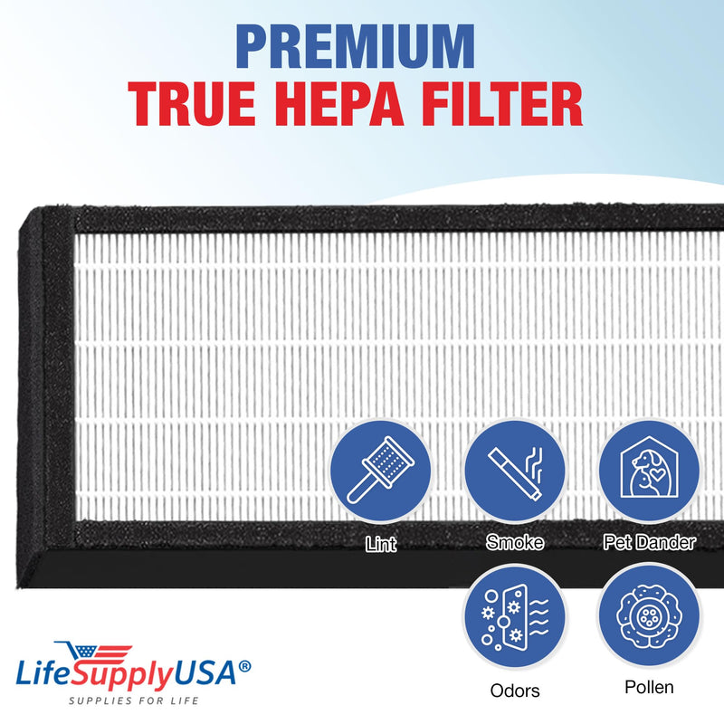 LifeSupplyUSA True HEPA Filter Replacement Compatible with GermGuardian FLT4825 AC4800 Series Filter B Air Purifier (4-Pack)