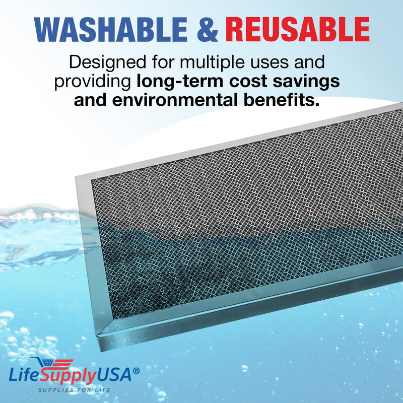 LifeSupplyUSA 12x24x1 Electrostatic Air Filter, MERV 8, Washable, Reusable Furnace AC/HVAC Filter, Energy Saving, Easy to Clean, Long-Lasting