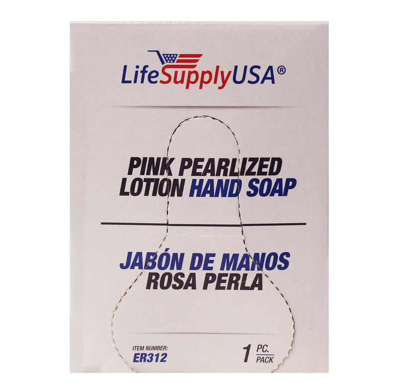 LifeSupplyUSA Hand Wash Soap - 800ml Dispenser - Refill Pouch Bags Case of 12 Pink Pearlized Liquid Lotion