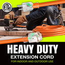 3ft Outdoor/Indoor Extension Cord 10/3 Gauge Ultra Heavy Duty 3 Prong SJTW, Waterproof, ETL Listed, Flexible Cold-Resistant Long Power Cord,125 Amp 1875W, Orange by LifeSupplyUSA