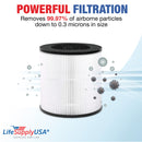LifeSupplyUSA 3-in-1 True HEPA Air Cleaner Replacement Filter + Pre-Filter + Carbon Filter Compatible with Enther APF1C for AP1C Air Purifiers