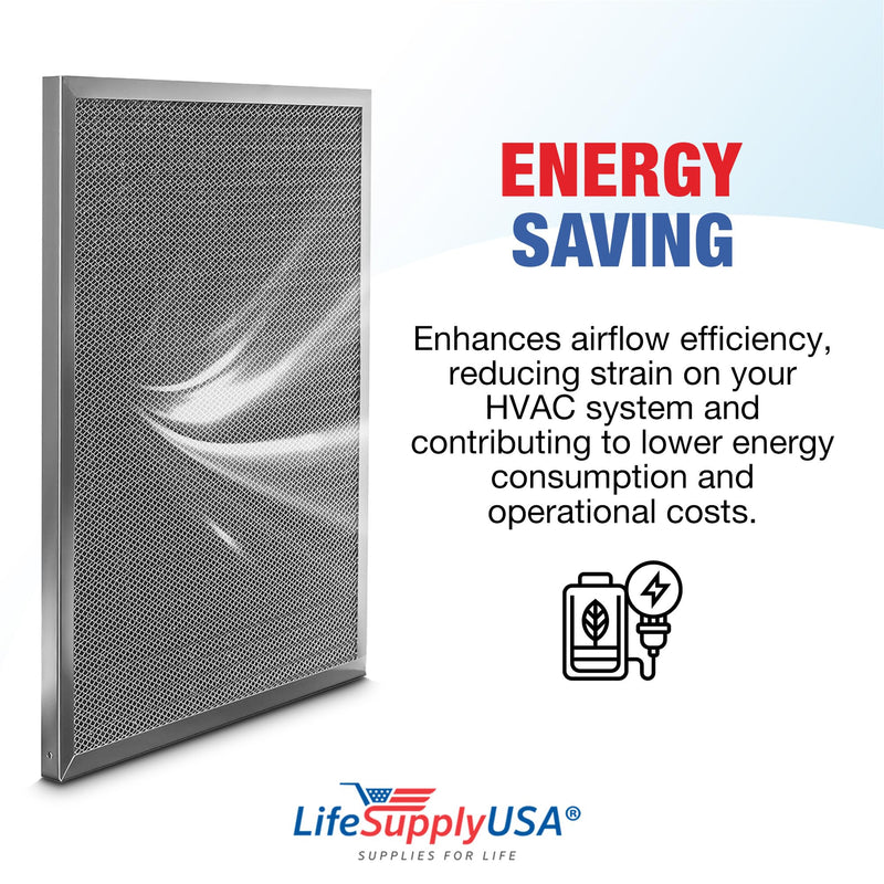 LifeSupplyUSA 16x25x1 Electrostatic Air Filter, MERV 8, Washable, Reusable Furnace AC/HVAC Filter, Energy Saving, Easy to Clean, Long-Lasting (3-Pack)