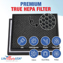 LifeSupplyUSA 2-in-1 True HEPA Air Cleaner Replacement Filter + Activated Carbon Charcoal Compatible with Levoit LV-PUR131, LV-PUR131-RF Air Purifiers