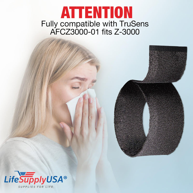 LifeSupplyUSA Carbon Filter Replacement Compatible with TruSens AFCZ3000-01 fits Z-3000 Large Air Purifiers
