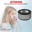 LifeSupplyUSA True HEPA Filter Replacement Compatible with Honeywell 20500 fits 10500/EV-10 17000 and 83170 Air Purifier