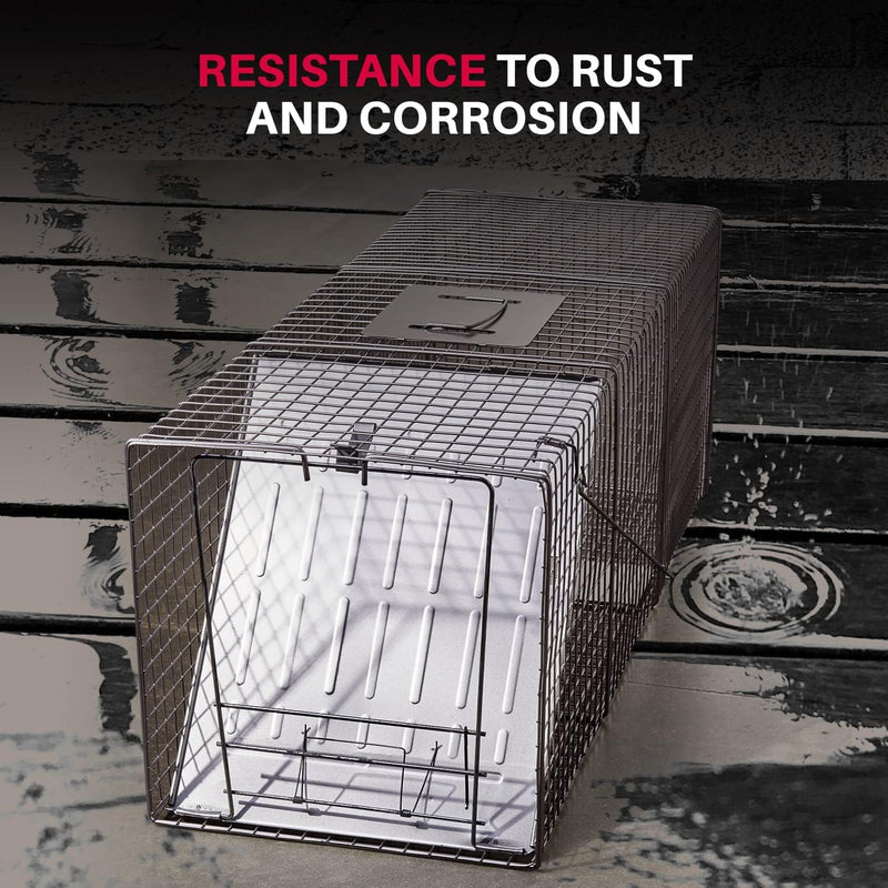 LifeSupplyUSA Heavy Duty Catch Release Medium Live Humane Animal Cage Trap for Rats, Squirrels, Chipmunks, Weasels and Other Similar Sized Animals 24x7x7