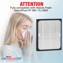 LifeSupplyUSA True HEPA Filter Replacement Compatible with Heaven Fresh NaturoPure HF 280 / XJ-2800 Air Purifier