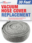 LifeSupplyUSA 30ft Washable Knitted Hose Sock Cover Replacement for Central Vacuum Cleaner with Application Tube - Protects Walls, Floors, & Furniture