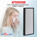 LifeSupplyUSA 2-in-1 True HEPA Air Cleaner Replacement Filter + Activated Carbon Charcoal Compatible with Rowenta XD6071 XD6076 Air Purifiers (5-Pack)
