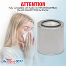 LifeSupplyUSA True HEPA Filter Replacement Compatible with Austin Air HM 400 HealthMate HM-400 HM400 FR400 Air Purifier
