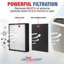 LifeSupplyUSA True HEPA Filter Replacement Compatible with Alen TF50-Carbon HEPA-Fresh Paralda Air Purifier (5-Pack)