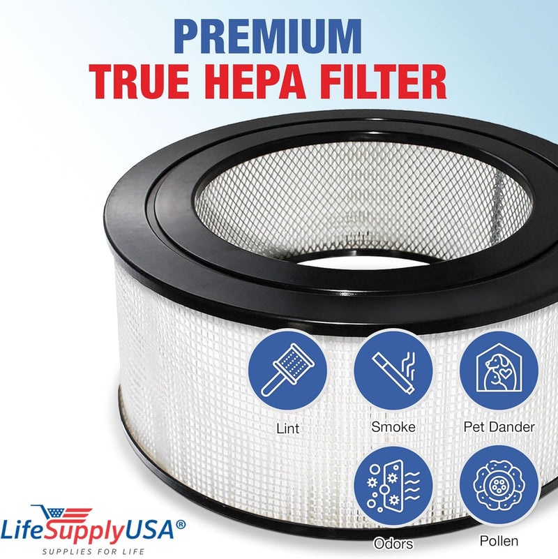 LifeSupplyUSA HEPA Filter Replacement Compatible with Honeywell 24000 Air Cleaner (2-Pack)