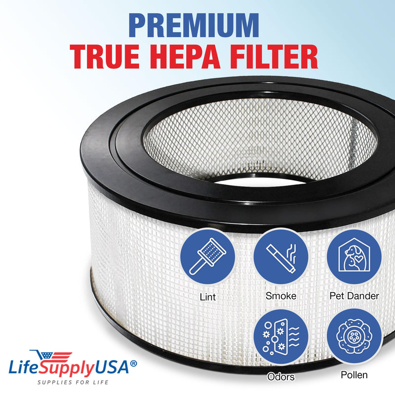 LifeSupplyUSA HEPA Filter Replacement Compatible with Honeywell 24000 Air Cleaner (2-Pack)