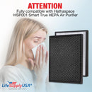 LifeSupplyUSA 2-in-1 True HEPA Air Cleaner Replacement Filter + Activated Carbon Charcoal Compatible with Hathaspace HSP001 Smart Air Purifiers