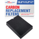 LifeSupplyUSA Carbon Filter Replacement Compatible with Rabbit Air BioGS SPA-421A & SPA-582A Air Purifiers (3-Pack)