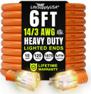 Power Extension Cord, Indoor Outdoor, Heavy Duty, 3 Prong SJTW, ETL, 14 Gague