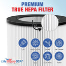 LifeSupplyUSA 2-in-1 True HEPA Air Cleaner Replacement Filter + Pre-Filter Compatible with Medify Air MA-14 Air Purifiers
