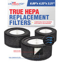 LifeSupplyUSA 2-in-1 True HEPA Air Cleaner Replacement Filter + Carbon Filter Compatible with TruSens AFHZ1000-01 Air Purifiers (3-Pack)