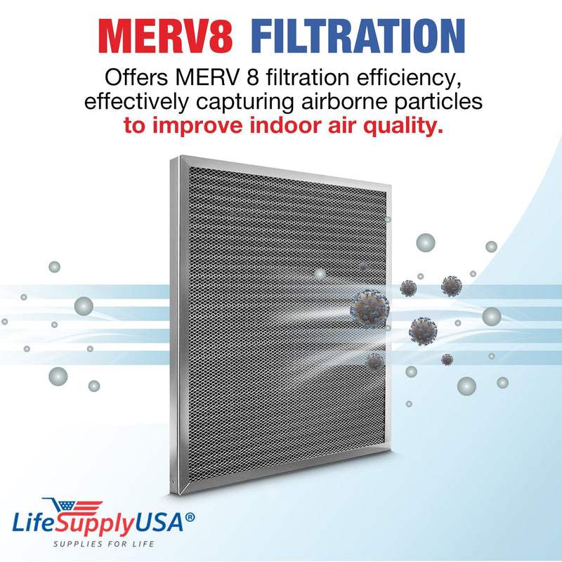 LifeSupplyUSA 20x22x1 Electrostatic Air Filter, MERV 8, Washable, Reusable Furnace AC/HVAC Filter, Energy Saving, Easy to Clean, Long-Lasting