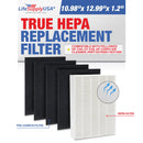 LifeSupplyUSA Complete Replacement Filter Set (1 True HEPA Filter + 4 Carbon Filters) Compatible with Fellowes HF-230, CF-230, AP-230PH, Part 9370001/9372001 Air Purifiers