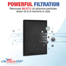 LifeSupplyUSA True HEPA Filter Replacement Compatible with A-Doctor Carbon Gas Trap VOC Air Purifier