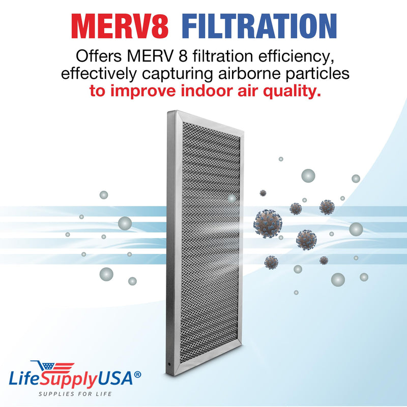 LifeSupplyUSA 10x20x1 Electrostatic Air Filter, MERV 8, Washable, Reusable Furnace AC/HVAC Filter, Energy Saving, Easy to Clean, Long-Lasting - 1-Pack,10" x 20" x 1"