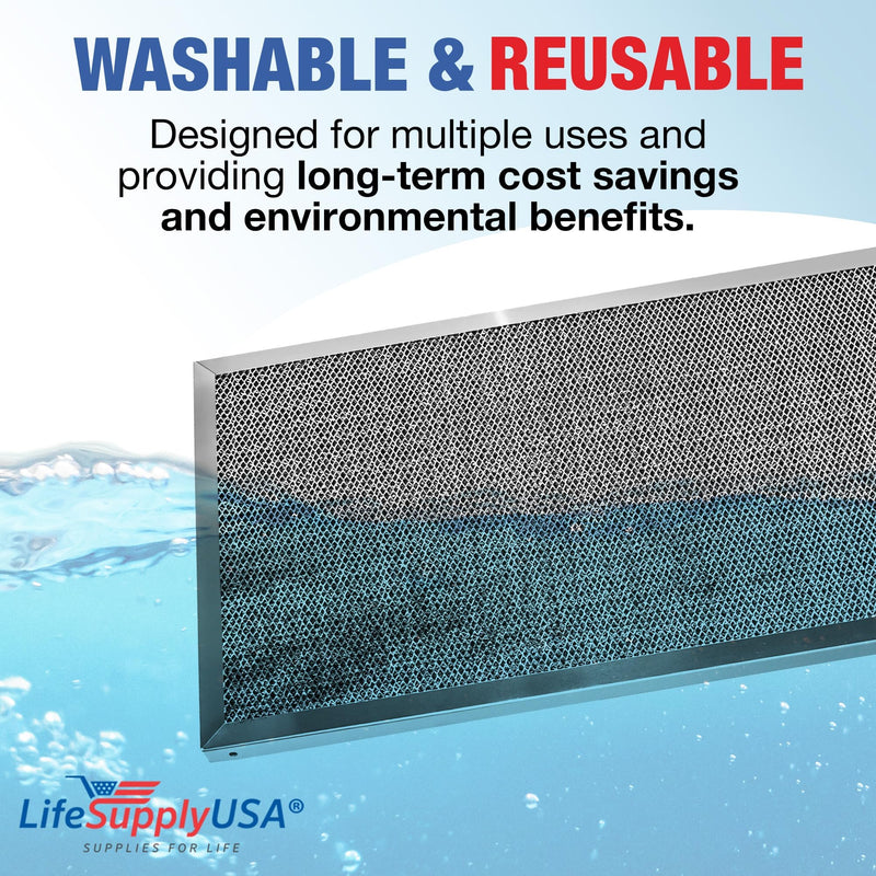 LifeSupplyUSA 14x30x1 Electrostatic Air Filter, MERV 8, Washable, Reusable Furnace AC/HVAC Filter, Energy Saving, Easy to Clean, Long-Lasting - 1-Pack,14" x 30" x 1"