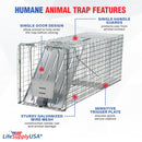 Heavy Duty Catch Release Medium Live Humane Animal Cage Trap for Rats, Squirrels, Chipmunks, Weasels and Other Similar Sized Animals 24x7x7 - 1-Pack,24 x 7 x 7