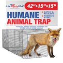 LifeSupplyUSA Heavy Duty Catch Release Large Live Humane Animal Cage Trap for Foxes Raccoons Badgers Coyotes and Other Similar Sized Animals 42x15x15 - 1-Pack,42 x 15 x 15