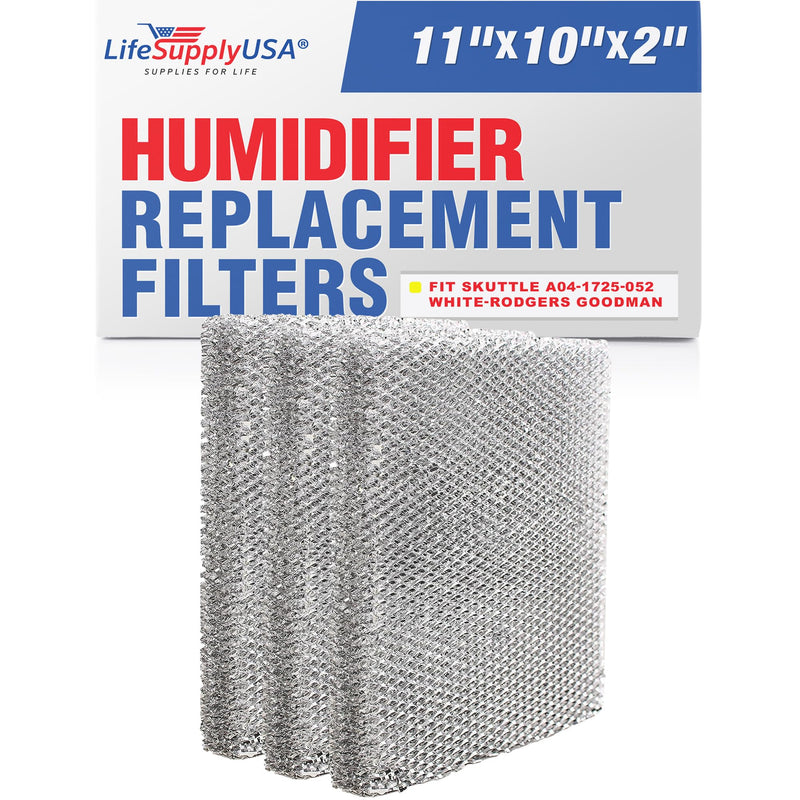 LifeSupplyUSA (3-Pack) Humidifier Filter Replacement Evaporator Pad with Wick to fit Skuttle A04-1725-052 Model 2000 White-Rodgers, Goodman Humidifiers