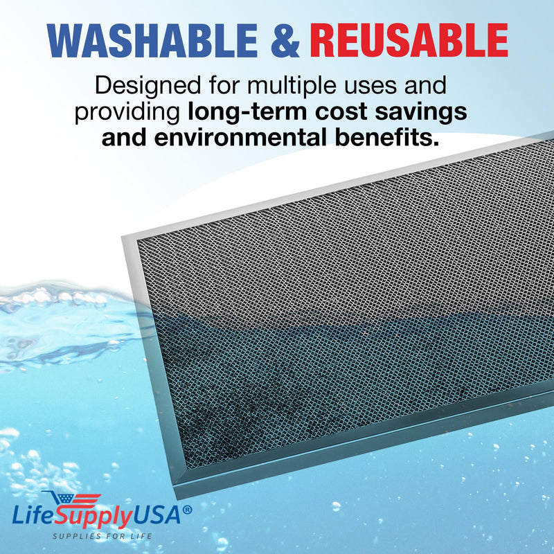 LifeSupplyUSA 16x25x1 Electrostatic Air Filter, MERV 8, Washable, Reusable Furnace AC/HVAC Filter, Energy Saving, Easy to Clean, Long-Lasting (3-Pack)