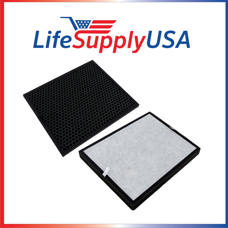 True HEPA Air Cleaner Filter Replacement Set + Activated Carbon Pre-Filter Compatible with Levoit Air Cleaner LV-PUR131, LV-PUR131-RF by LifeSupplyUSA (3 Pack)