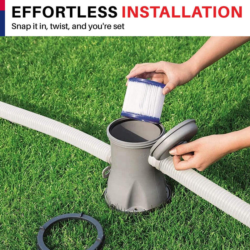 LifeSupplyUSA Pool Filter Replacement for Bestway Type I Cartridge 58093 for Above Ground Pools Spa Filter (4-Pack)
