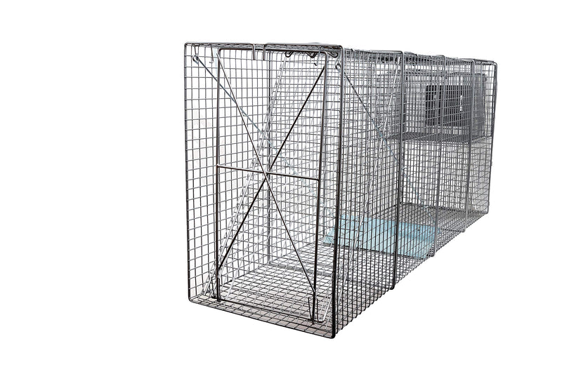 Heavy Duty Catch Release X-Large Live Humane Animal Cage Trap Small Bait Cage Included for Foxes Dogs 58x26x17