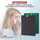 LifeSupplyUSA Complete Replacement Filter Set (1 True HEPA Air Cleaner Filter + 1 Carbon Filter) Compatible with RabbitAir BioGS 2.0 Ultra Quiet SPA-550A and SPA-625A Air Purifiers - 1-Pack