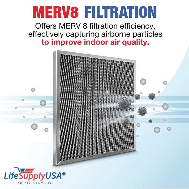 LifeSupplyUSA 18x18x1 Electrostatic Air Filter, MERV 8, Washable, Reusable Furnace AC/HVAC Filter, Energy Saving, Easy to Clean, Long-Lasting