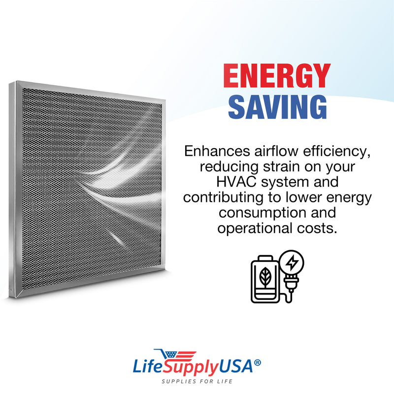 LifeSupplyUSA 18x18x1 Electrostatic Air Filter, MERV 8, Washable, Reusable Furnace AC/HVAC Filter, Energy Saving, Easy to Clean, Long-Lasting