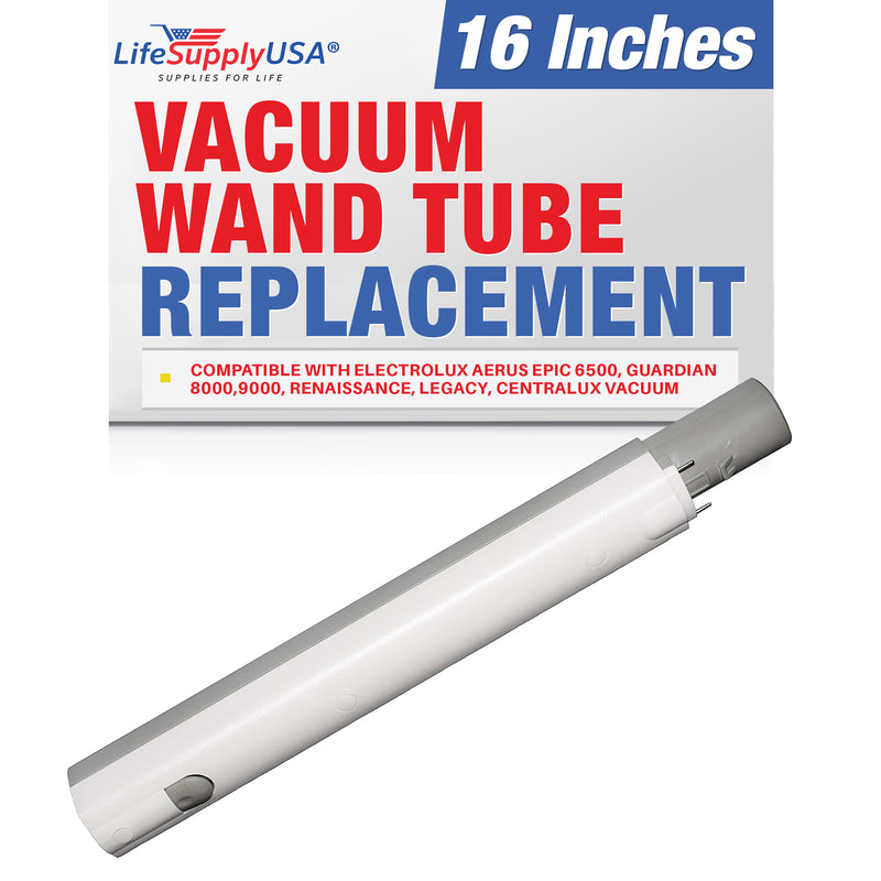 LifeSupplyUSA 16" Wand Tube Replacement Compatible with Electrolux Aerus Epic 6500, Guardian 8000, 9000, Renaissance, Legacy, Centralux Vacuum Gray