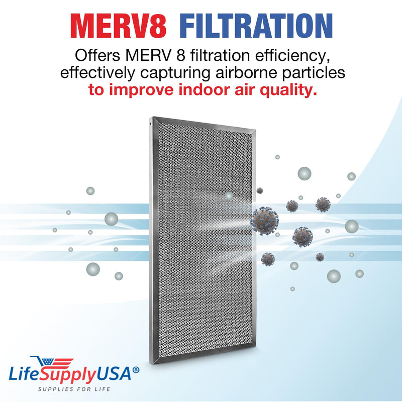 LifeSupplyUSA 14x24x1 Electrostatic Air Filter, MERV 8, Washable, Reusable Furnace AC/HVAC Filter, Energy Saving, Easy to Clean, Long-Lasting - 1-Pack,14" x 24" x 1"