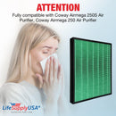 Complete Replacement Filter Set True HEPA and Carbon Pre-Filter Compatible With Coway Airmega 250S Air Purifier, Coway Airmega 250 Air Purifier by LifeSupplyUSA - 1-Pack