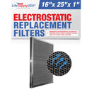 LifeSupplyUSA 16x25x1 Electrostatic Air Filter, MERV 8, Washable, Reusable Furnace AC/HVAC Filter, Energy Saving, Easy to Clean, Long-Lasting - 1-Pack,16" x 25" x 1"