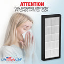 LifeSupplyUSA 2-in-1 True HEPA Air Cleaner Replacement Filter + Activated Carbon Charcoal Compatible with Hunter F1702HE/21 HT1702 10200 Air Purifiers - 1-Pack