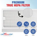 LifeSupplyUSA True HEPA Filter Replacement Compatible with Hunter 30966, 30747, 30748, 30750, 30856, 37748, 37750 Air Purifier - 1-Pack