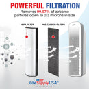 LifeSupplyUSA Complete Replacement Filter Set (1 True HEPA Air Cleaner Replacement Filter + 1 Carbon Filter) Compatible with PureZone PEAIRTWR Elite Tower Air Purifiers - 1-Pack