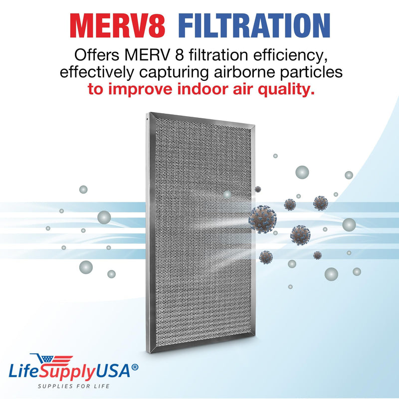 LifeSupplyUSA 20x30x1 Electrostatic Air Filter, MERV 8, Washable, Reusable Furnace AC/HVAC Filter, Energy Saving, Easy to Clean, Long-Lasting - 1-Pack,20" x 30" x 1"