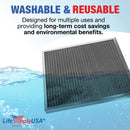 LifeSupplyUSA 20x22x1 Electrostatic Air Filter, MERV 8, Washable, Reusable Furnace AC/HVAC Filter, Energy Saving, Easy to Clean, Long-Lasting - 1-Pack,20" x 22" x 1"